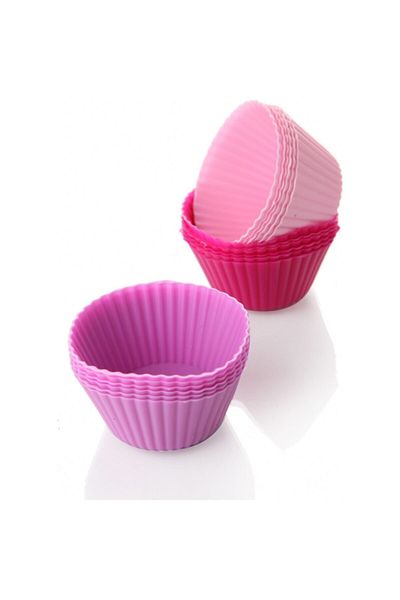 Bastonlu Wonderful Avm 6-Piece Mini Serrated Silicone Muffin Cake Mold (Lilac)