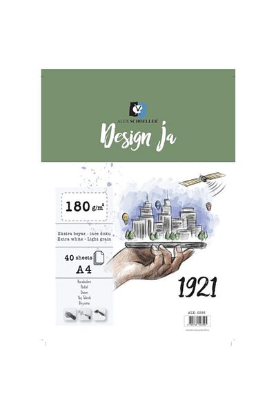 Alex Schoeller تصميم Ja 1921 أبيض فائق النعومة 180 جم 40 Yp Block A4