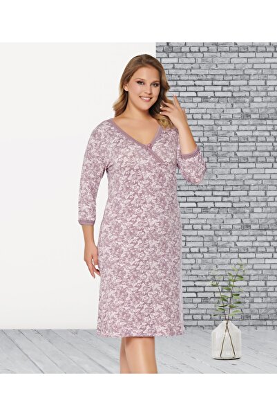 Cotpark Νυχτικό με μοτίβο δαντέλα Plus Size - 13376
