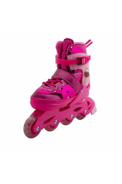 Rising Sports Inline 4 Wheel Skate Pink Sequined