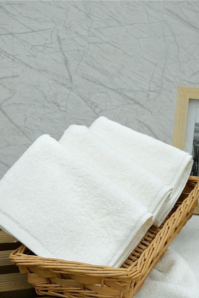 Woop Home 4-Piece 40X60 Cream Kitchen, Hand-Face Towel Set