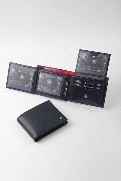 CENGİZ PAKEL Navy Blue Genuine Leather Men's Wallet - 27499t