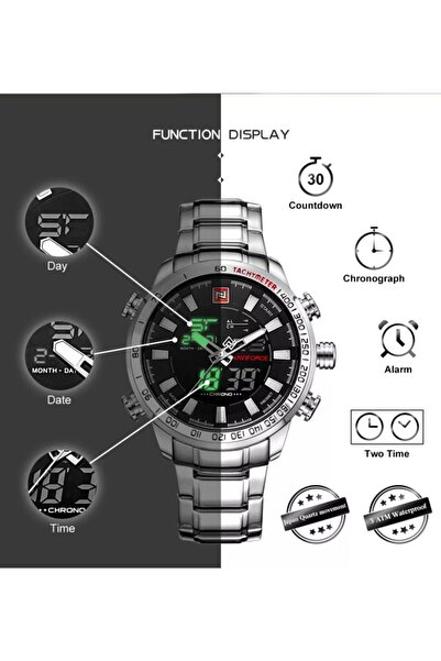 Naviforce Nf9093 Dijital Anolog Erkek Kol Saati