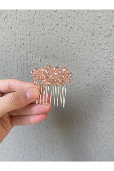 Pearly Handmade (G)Pudra Color Crystal Mini 4 Cm Cataramă Pieptene