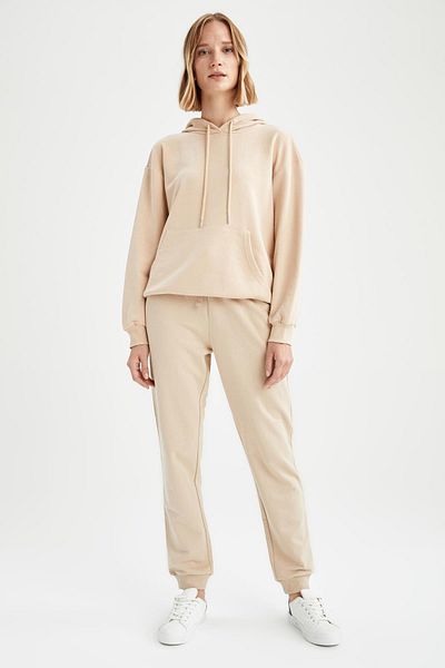 DeFacto Φούτερ από ύφασμα Relax Fit Hooded Basic Thick Swearshirt