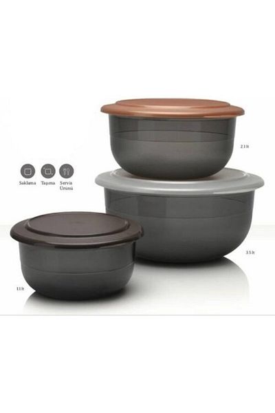 Tupperware Crystal Set of 3 Colorful Covers