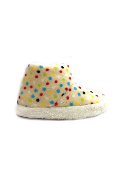 AYAKKABIMOOD Emy Cream Polka Dot Girl's Indoor Slippers Boots