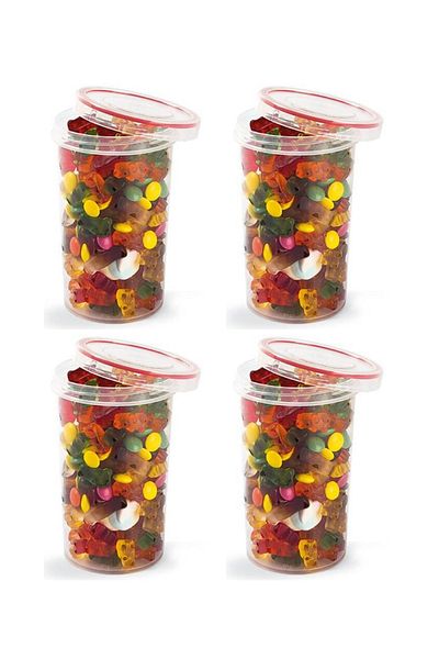 Melkan Home Screw Gasket Deep Storage Container 0.6 Liter 4 Pieces