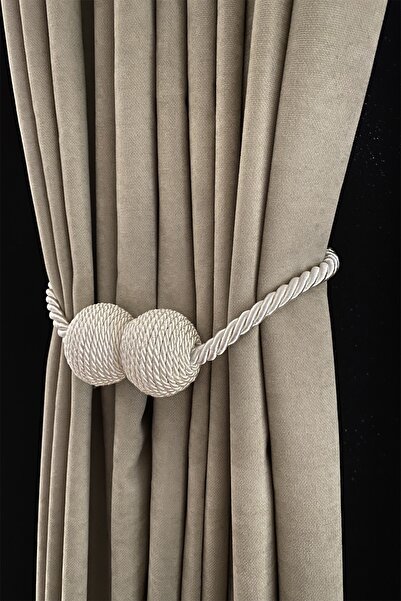 Yumaklar Concept Συσκευή συλλογής με μαγνήτες για κουρτίνες από τούλι και φόντο, αξεσουάρ κουρτινών, κρέμα