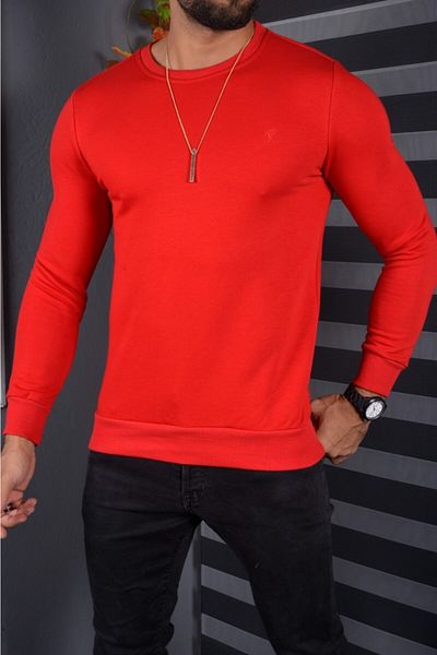 Tanzanit Men's Red Sweatshirt Crew Neck 2021-2022 Autumn Winter