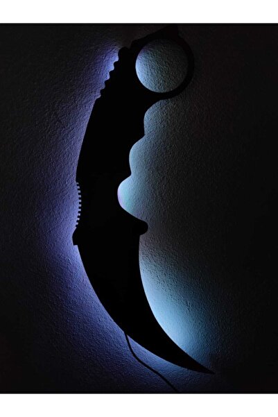 dekoraven Karambit Led Işıklı Ahşap Tablo