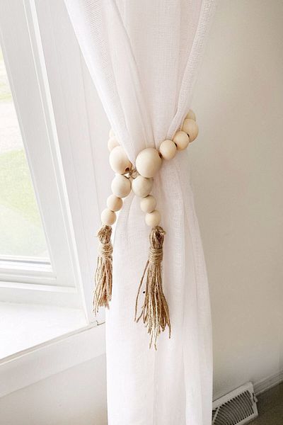 Emtory Home 2 броя естествени мъниста за завеси