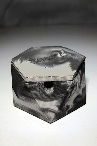 RocArt Home Concrete Hexagonal Ash Tray (anthracite- Smoked)
