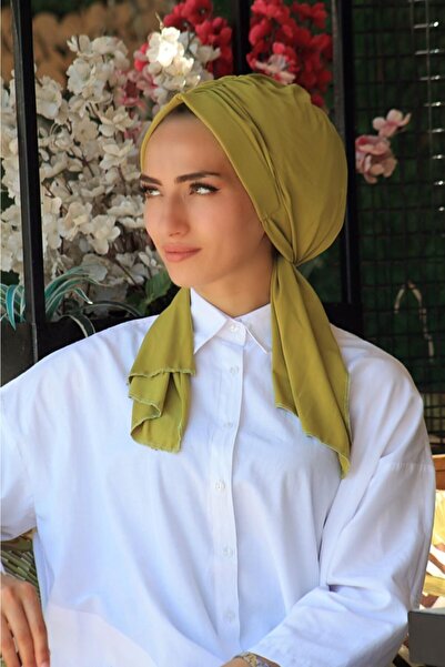 Amisos Bone Şal Hazır Tesettür Giyim Tasarım Bone Fıstık Yeşili - Özel Tasarım- Yeni Model Tesettür Giyim