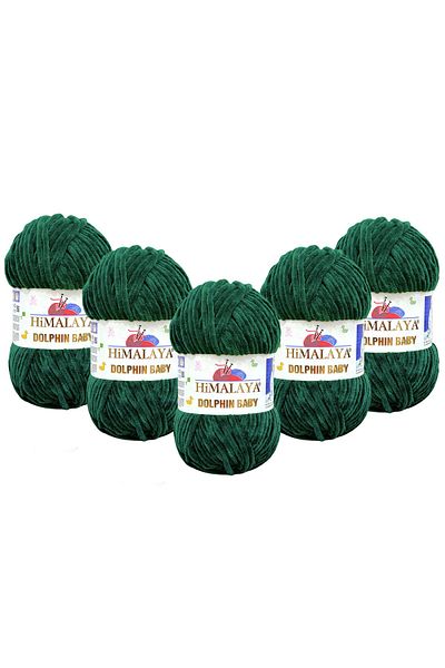 Himalaya Dolphin Baby Velvet Rope 5 Pack - 80362 Emerald - 100 Gr. 120 Mt.