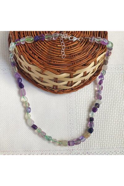 ByKolyeucum قلادة من حجر الفلوريت الطبيعي - Klckol0031