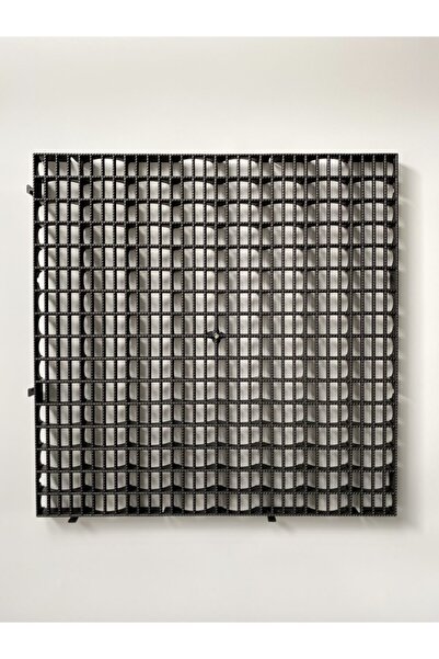 Gerçektrend Siyah, Dikdörtgen Sert Plastik Yer Karosu Zemin Döşemesi Yer Izgarası 50x50 1 M2 (4 Adet)