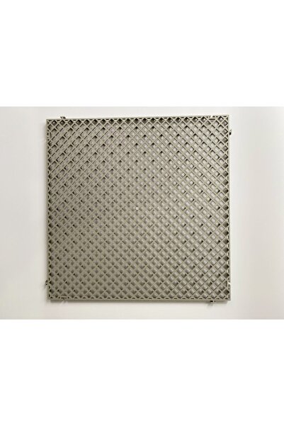 Gerçektrend Gri, Kare Desenli Sert Plastik Yer Karosu Zemin Döşemesi Yer Izga...