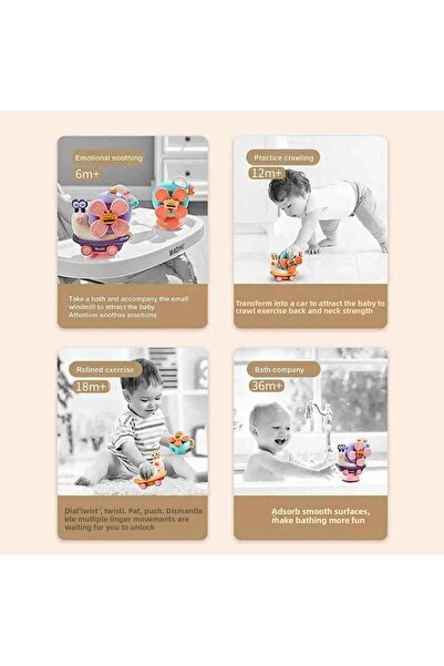 Schulzz 3in1 Sensory Educational Toy with Suction Cup Snail High Chair Toy Lila