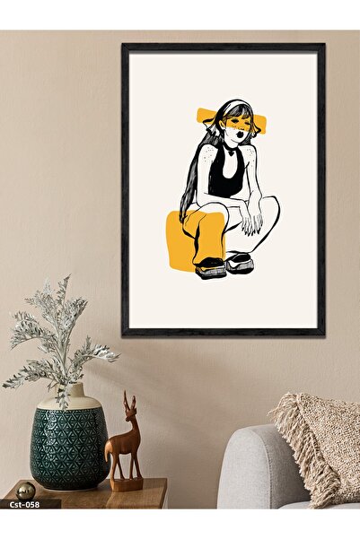 CeSht Women's Art One Piece Black Wooden Framed Painting