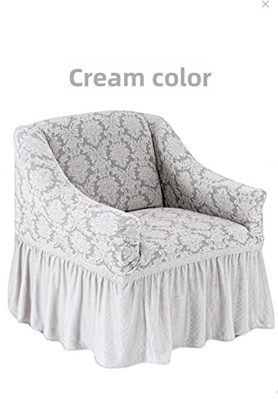 StarMall model de șal Husă de scaun unică Jacquard, husă de scaun cu fustă (1...