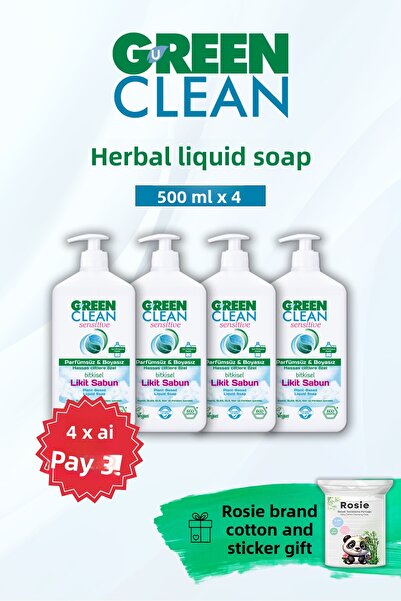 Green Clean Buy 4 Get 3 Herbal Liquid Soap 500 ml Rosie Pamuk