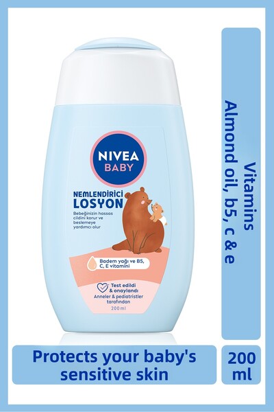 NIVEA 200ml Baby Moisturizing Lotion - 24 Hour Care and Protection, Sensitive...
