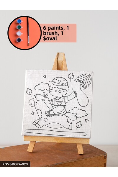 CeSht Canvas Painting Set with Easel Includes Easel, Brush, Paint