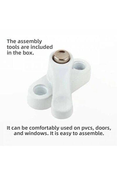 ÇERÇİCİ PVC Door Window Safety Lock - Pimapen Lock with Button - Steel