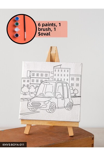 CeSht Canvas Painting Set with Easel Includes Easel, Brush, Paint