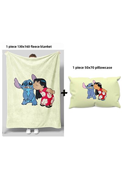 GC GÖKHAN CLUB Stich Themed Fleece Blanket Pillowcase