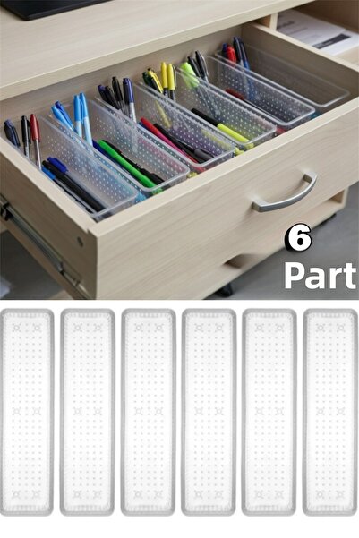 Bayev Bade 6 Pieces (L) Office Drawer Cutlery Organizer Box - Spoon Holder Organizer