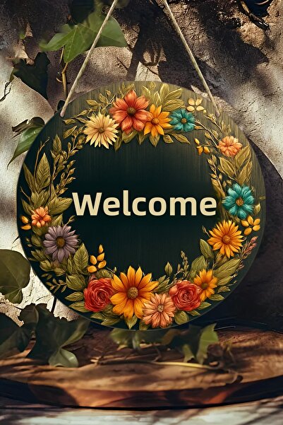 kutuTR زخرفة باب من الألياف الخشبية متوسطة الكثافة بمظهر ثلاثي الأبعاد وطباعة بالأشعة فوق البنفسجية |   معلق، قابل للمسح، زخرفي 33 سم KS015