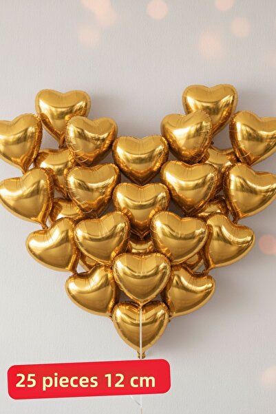 Baloncu Nene 25 قطعة من بالونات القلب الذهبية الصغيرة لعيد الحب وطلب الزواج و...