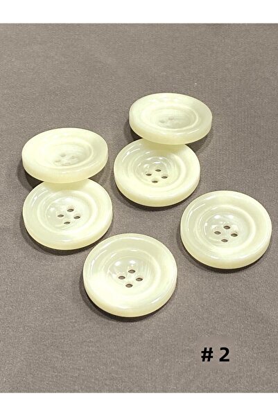 karantuhafiye Παλτό Ζακέτα με κουμπιά μεγάλου μεγέθους / Λευκό χρώμα / Σετ 6 τεμαχίων / # 2