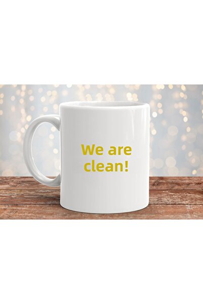MODA كوب بورسلين هدية مطبوع عليه We Are Clean