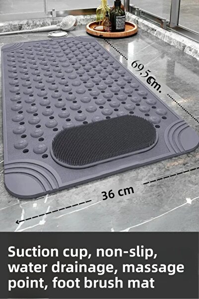 MAİN SHOP 2 Pieces Massage Dot Mat with Suction Cups for Bathroom Shower Tub Water Drainage 69.5 X 36 cm