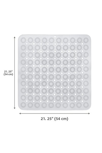 MAİN SHOP 2 Pieces Square Massage Suction Cup Silicone Bath & Shower Anti-Slip & Bathtub Mat 54X54 cm M-150