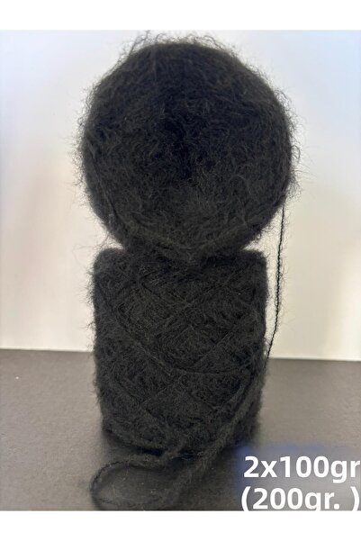 Ana&Kuzusu İplik Μαύρο (γούνινο) λεπτό νήμα πλεξίματος moher 200γρ.