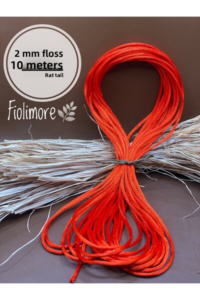 Fiolimore Snur de culoare roșie (COADĂ DE RATĂ) 2 mm 10 metri Snur pentru bij...