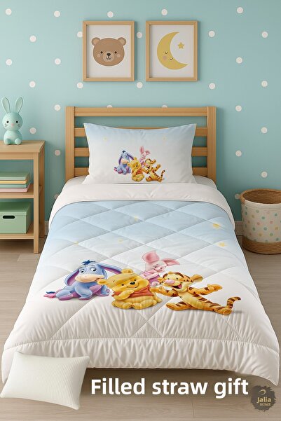 Talia Home Σετ παιδικού παπλώματος μονόκλινου κρεβατιού με σχέδια Winnie The ...