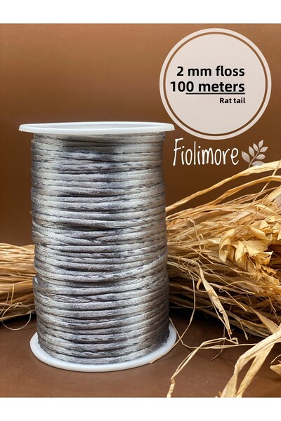 Fiolimore Snur de 2 mm, culoare gri (coadă de șobolan) (1 bobină 100 metri) A...