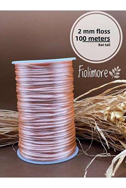 Fiolimore Floş İp 2 mm Culoare roz pudrat (Coada de șobolan) (1 bobină 100 me...