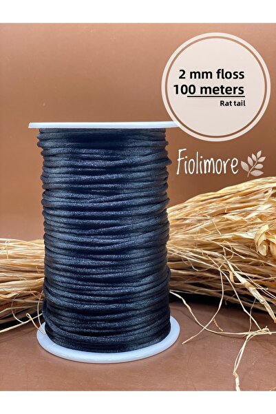 Fiolimore Snur de 2 mm Culoare neagră (Coada de șobolan) (1 bobină 100 metri)...