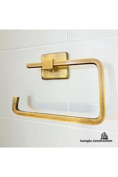 İSAOĞLU YAPI Suport pentru hârtie igienică din aur antic Suport pentru hârtie igienică din aur mat Accesoriu antic Suport pentru hârtie igienică