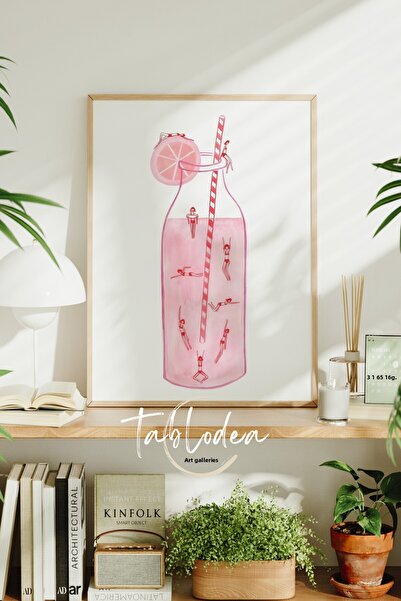 tablodea Tablou cu poster înrămat modern cu tematică limonadă roz TD Bohemian...