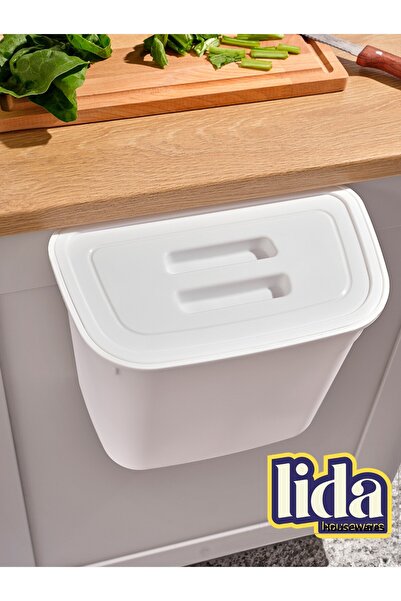 Lida Houseware 7 Liter Cabinet Hanging Trash Can – Compatible with All Kitchen Cabinets, Bpa-Free Trash Can