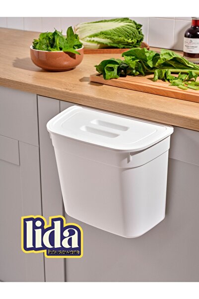 Lida Houseware 7 Liter Cabinet Hanging Trash Can – Compatible with All Kitchen Cabinets, Bpa-Free Trash Can