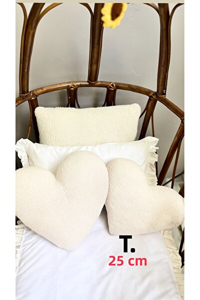 BabyCa Pernă umplută cu inimă de pluș de Ziua Îndrăgostiților și inimă albă de Ziua Îndrăgostiților