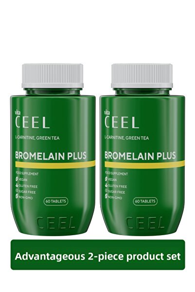 VitaCeel 2-Pack Bromelain – Pineapple Enzyme, Contains Quercetin, 60 Tablets